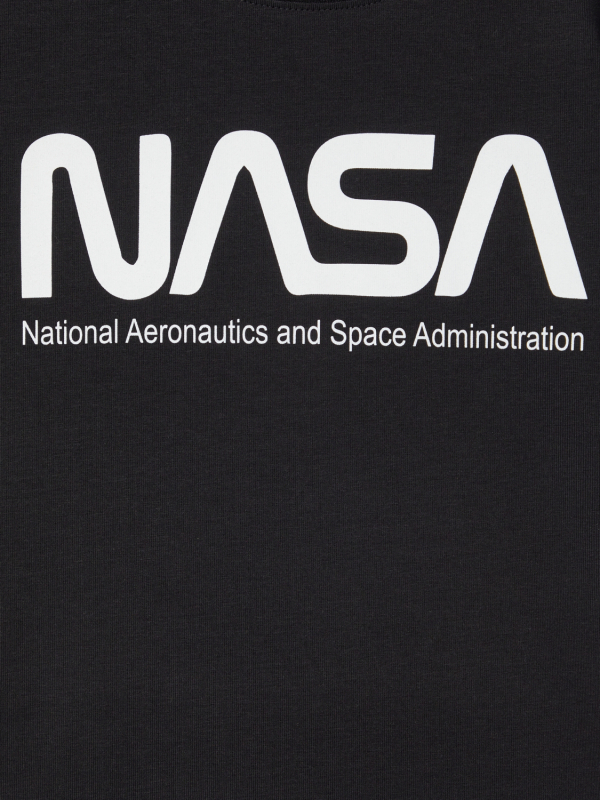 name it Kinder T-Shirt nlmNASA 134/140 NASA Gr. Logo Schwarz mit
