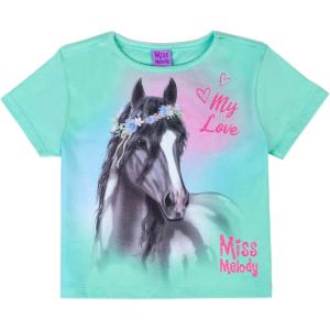 Miss Melody Kurzarm T-Shirt mit Pferd 76073 in grün