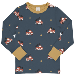 maxomorra Kinder Langarmshirt Feuerwehr Top LS FIRE TRUCK dunkelblau