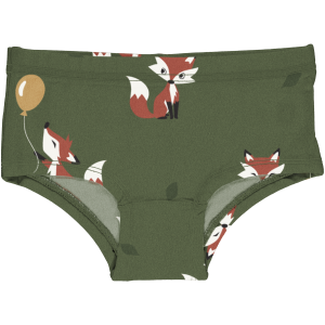 maxomorra Mädchen Unterhose Briefs Hipsters mit Füchsen in grün