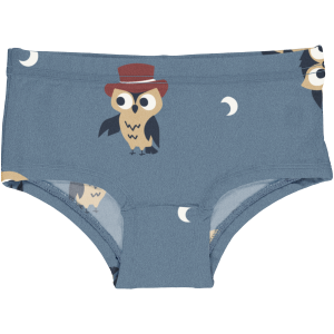maxomorra Mädchen Unterhose Briefs Hipsters mit Eulen in blau
