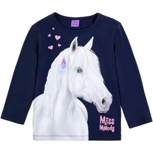 Miss Melody Langarmshirt mit Pferd 76085 in dunkelblau