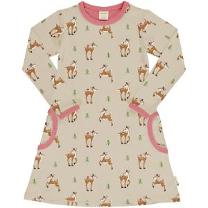 maxomorra Langarmkleid Rehkitz Bambi Dress FAWN