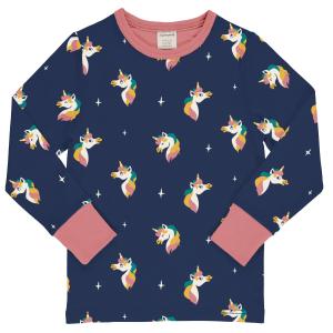 maxomorra Langarmshirt Einhorn Top LS Unicorn dunkel