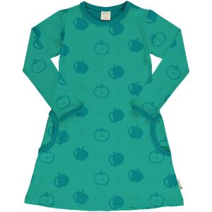 maxomorra Langarmkleid Dress Mono Apple in türkis