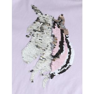 name it Langarmshirt mit Wende Wechsel Wisch Pailletten Einhorn in lila