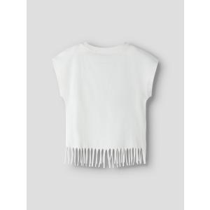 name it Mädchen T- Shirt kurzarm mit Fransen Valone Cloud Dancer