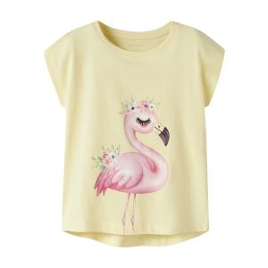 name it mini Sommer T-Shirt NkfVOTIA gelb Flamingo