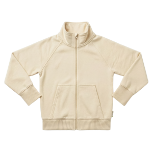 maxomorra einfarbige Sweatjacke GOTS Jacket Solid Creme
