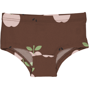 maxomorra Mädchen Unterhose Briefs Hipsters mit Äpfel in braun