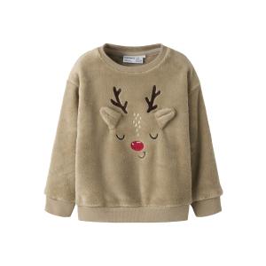 name it Mädchen Sweatshirt Teddy Sweatshirt Rentier nmnREINDEERS
