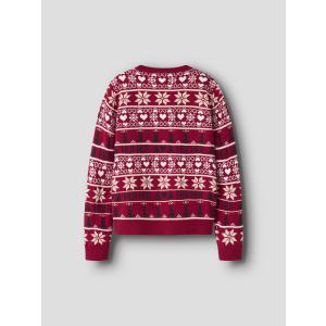 name it Strickpullover Winter Weihnachtspulli nknRISMAS Dahlia Red