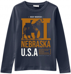 name it Jungen Langarm Shirt nkmVICTOR Nebraska Dark Sapphire Gr. 116