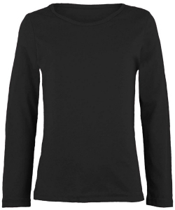 Topo einfarbiges Langarm Shirt schwarz