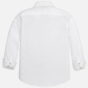 Festliches weißes Kragenhemd leicht gepunktet