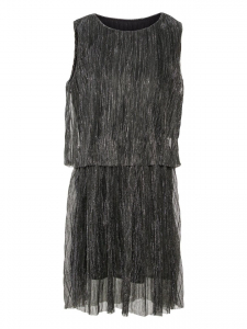 name it festliches Plissee Kleid nmfVIVI Schwarz/Silber