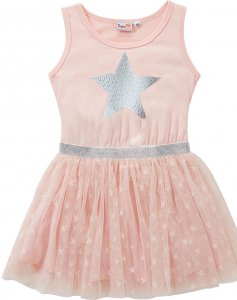 Topo Wende Tüllkleid Sternchen Wechsel  Wisch Pailletten Rosé