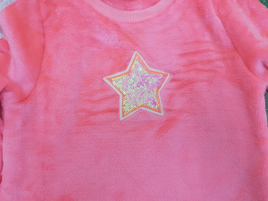 Topo Mädchen Sweatshirt Plüschshirt mit Sternchen Neon Pink Gr. 152