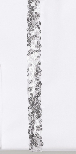 Topo festliche Chiffon Bluse mit transparenten Ärmeln + Glitzerleisten