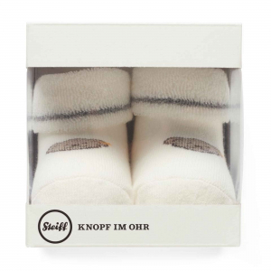 Steiff Vollfrottee Socken Geschenkkarton Baby in Box wollweiß Gr. 50/56