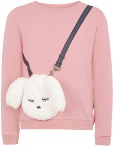 name it mini Sweatshirt mit Häschen Tasche nmfNANY Rosa