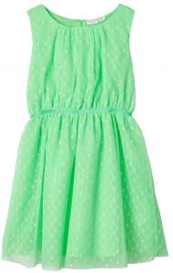 name it festliches Tüllkleid mit Pünktchen nkfVABOSS in grün Gr. 146/152