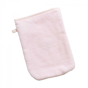 Steiff Waschlappen einfarbig mit Plüsch-Bär-Applikation Rosa