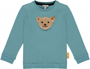 Steiff Sweatshirt mit Quietsche Bär einfarbig Blau 6045