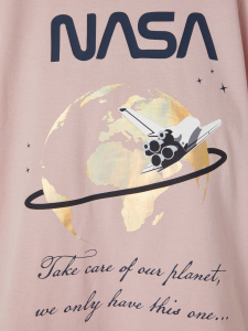 name it Mädchen T-Shirt mit NASA Logo Rosa Gr. 116