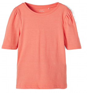 name it Mädchen Sommer Shirt Vivaldi einfarbig Persimmon Gr. 134/140