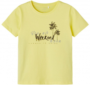 name it Jungen Kurzarmshirt Shirt nkmVICTOR Gelb Gr. 134/140