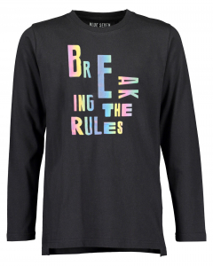 Blue Seven Langarmshirt mit reflektierndem Logo in schwarz Gr. 140
