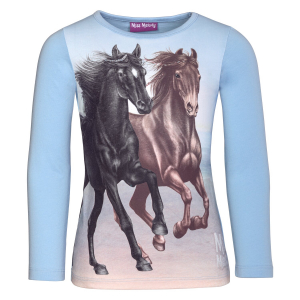 Miss Melody Langarmshirt mit Pferden 84043 in blau Gr. 140