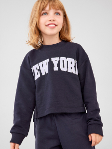 name it Mädchen Short Sweatshirt nkfOKA Dark Navy