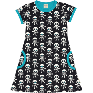 maxomorra Kurzarmkleid mit Skeletten Halloween Dress Classic SKELETON
