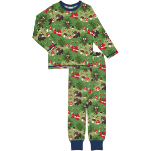 maxomorra Schlafanzug mit Waldmotiv Pyjama FOREST
