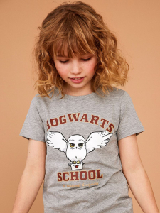 name it Hogwarts School T-Shirt Harry Potter grau