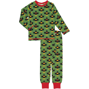 maxomorra Schlafanzug mit fröhlichen Krähen Pyjama CROW
