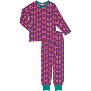maxomorra Mädchen Schlafanzug mit Schmetterlingen Pyjama BUTTERFLY