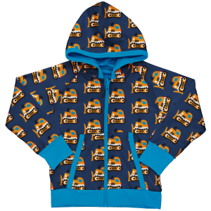 maxomorra Wendejacke mit Kapuze Cardigan Reversible BULLDOZER Blau