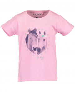 BLUE SEVEN Kurzarm Shirt Pferde Motiv 702228 in rosa Gr. 92