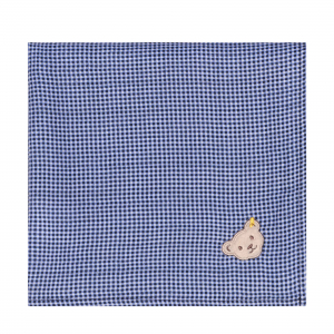 Steiff 2 x Spucktuch (Blau und kariert)  Geschenkbox GOTS