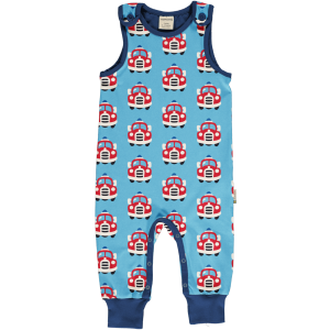 maxomorra Strampler Feuerwehr Playsuit FIRE TRUCK hellblau