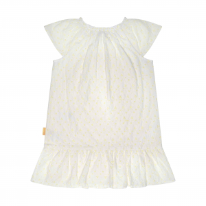 Steiff weißes festliches Sommerkleid mit gelb gestickten Blüten