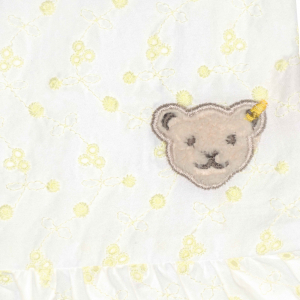 Steiff weißes festliches Sommerkleid mit gelb gestickten Blüten