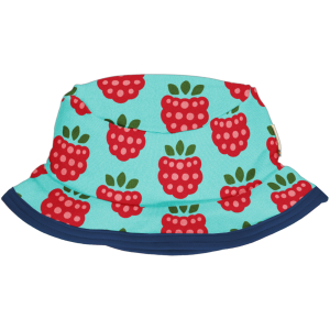 maxomorra UV Schutz Sonnenhut hellblau mit Himbeeren HAT SUN Raspberry Gr. 48/50