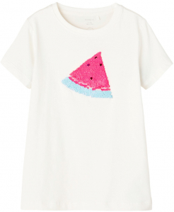 name it Kurzarm Shirt Pailletten nkfHOSTAR mit Wassermelone