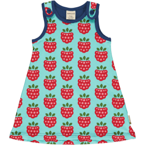 maxomorra Träger Kleid mit Himbeeren PlayDress RASPBERRY