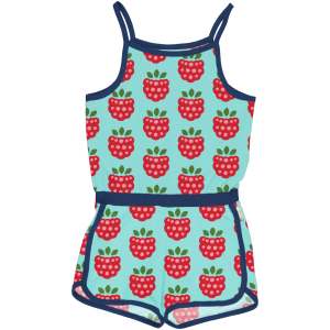 maxomorra Sommer Overall mit Himbeeren Jumpsuit RASPBERRY