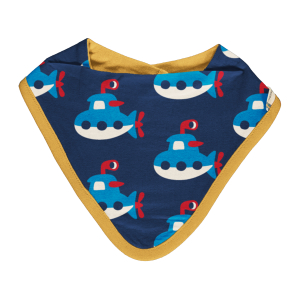 maxomorra Dreieckstuch mit U-Booten Dribble Bib SUBMARINE